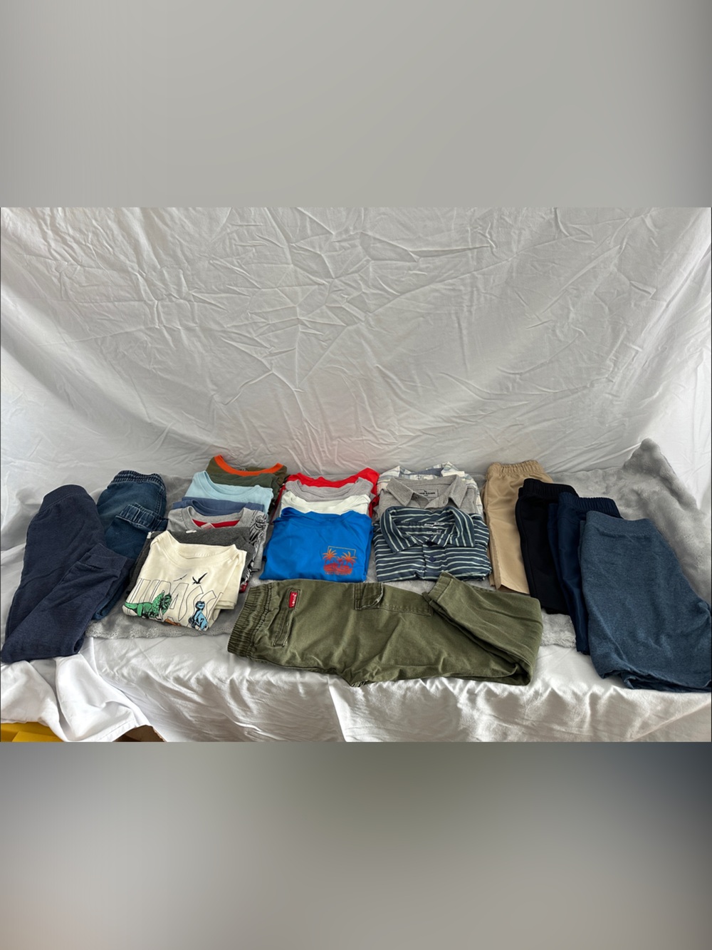 Boys size 6 clothes bundle shirts, pants and shorts 21 pieces total
